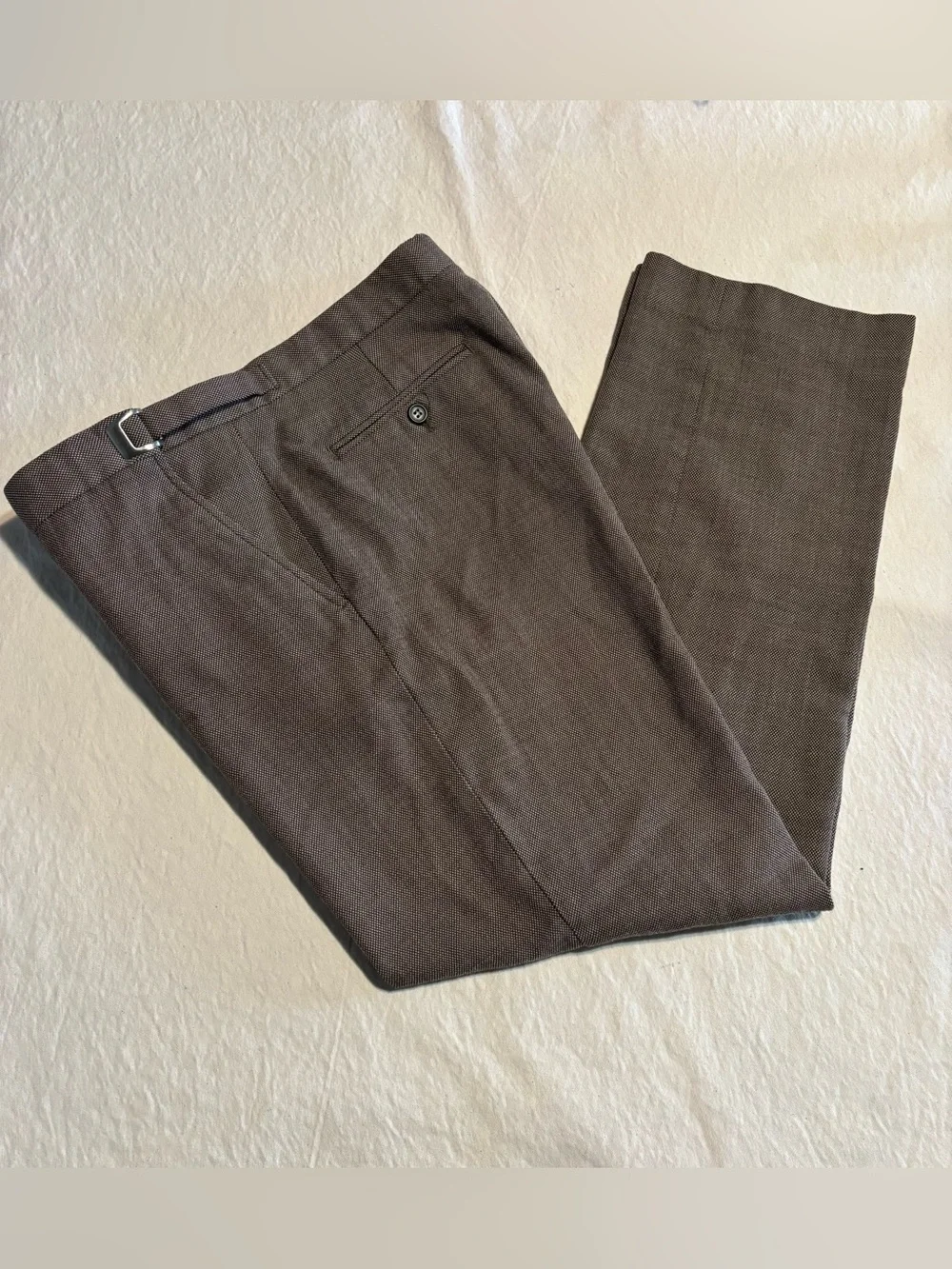 J. Crew Tailored Brown Dress Pants with Side Adjuster